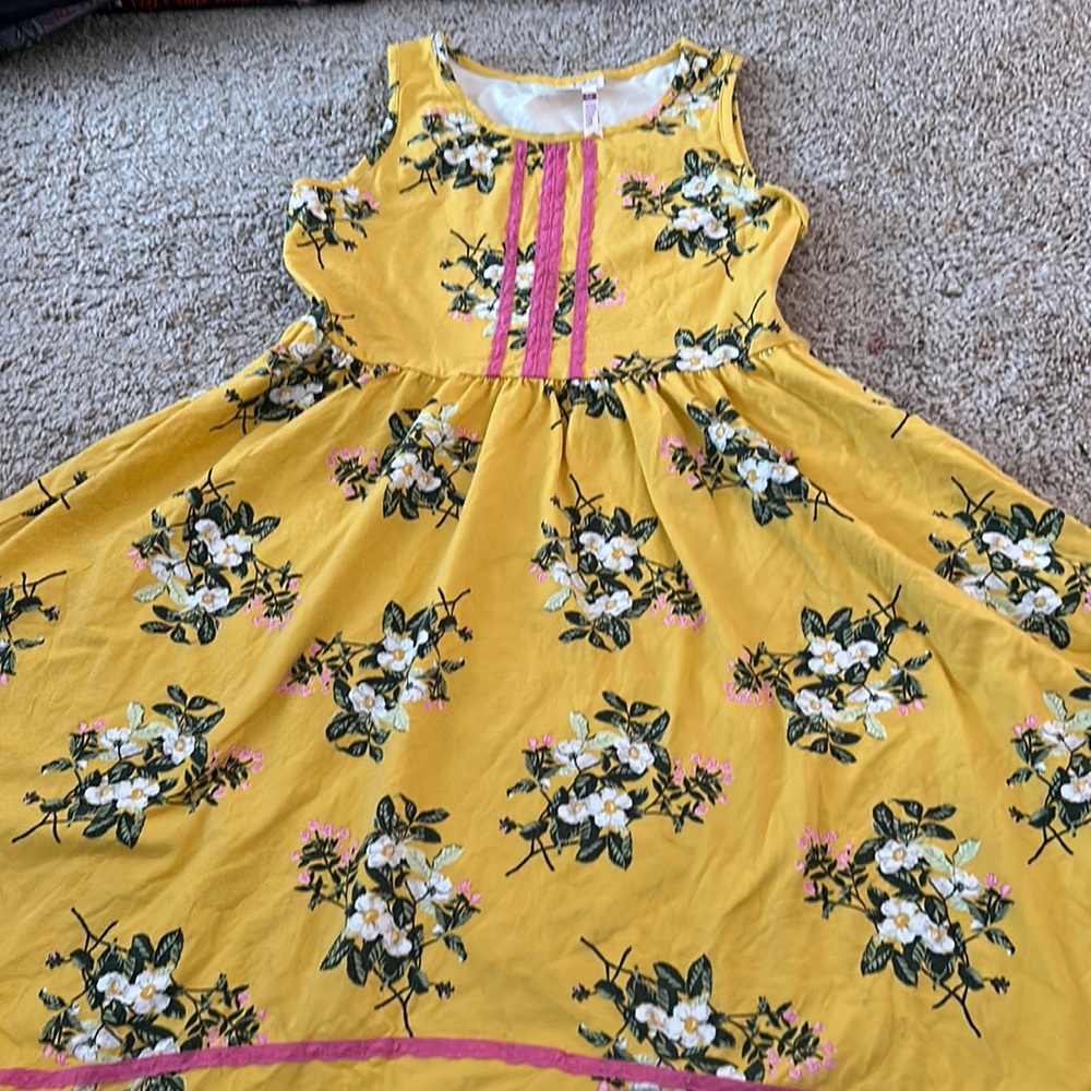 Matilda Jane 435 cotton sundress yellow floral size 12